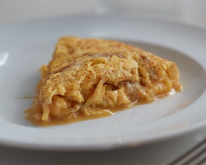 Un pincho de tortilla de patata.