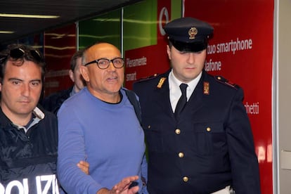 Giuseppe Polverino, detenido en el aeropuerto romano de Fiumicino en 2012.