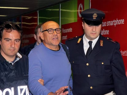 Giuseppe Polverino, detenido en el aeropuerto romano de Fiumicino en 2012.