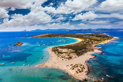 Vista aérea de S’Espalmador, en la isla balear de Formentera.