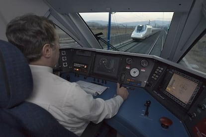 The high-speed train leaving Madrid bound for Tarragona.