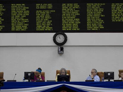 La Junta Directiva del Parlamento de Nicaragua, este martes, en Managua.