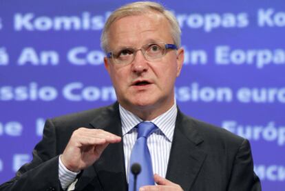 Olli Rehn, comisario europeo de Asuntos Económicos, en una reciente intervención.