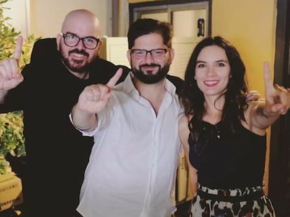 Giorgio Jackson, Gabriel Boric y Camila Vallejo.