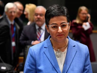 La ministra de Exteriores, Arancha González Laya, en Bruselas el día 20 de enero. 