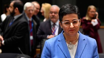 La ministra de Exteriores, Arancha González Laya, en Bruselas el día 20 de enero.