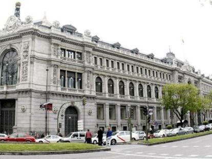 Vista de la fachada del Banco de Espa&ntilde;a. 