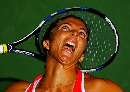 La italiana Sara Errani en su partido ante Samantha Stosur