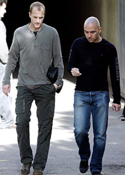 Jordi Cruyff  e Iván de la Peña,  ayer.