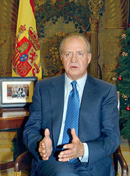 El rey Juan Carlos, durante el discurso de Navidad.
