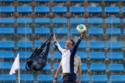 Prandelli, durante el entrenamiento de Italia.