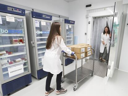 Trabajadores de la sanidad pública gallega se preparan para administrar la cuarta dosis de la vacuna contra la covid.