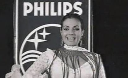 Anuncio de los televisores Philips, en 1960, protagonizado por Carmen Sevilla.