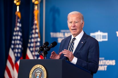 El presidente de Estados Unidos, Joe Biden, este miércoles durante un acto en la Casa Blanca.