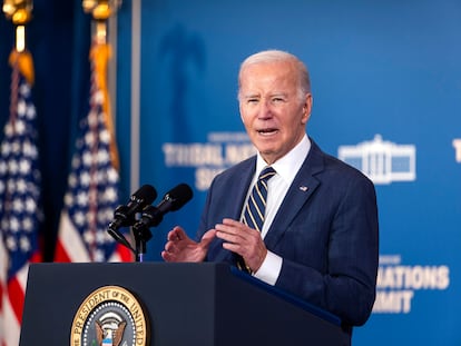 El presidente de Estados Unidos, Joe Biden, este miércoles durante un acto en la Casa Blanca.