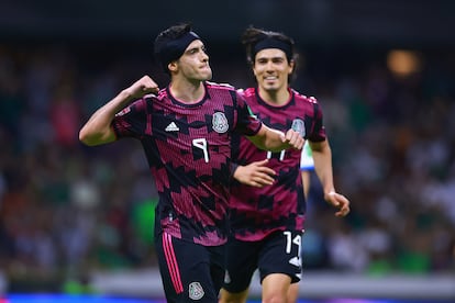 Clasificación Qatar 2022: Raúl Jiménez celebra su gol contra El Salvador