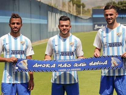 Benkhemassa, Lorenzo y Sadiku, los tres últimos fichajes del Málaga.