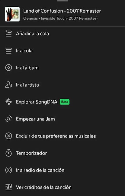 Acceso a Spotify SongDNA