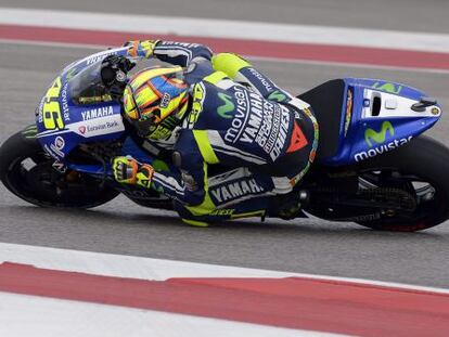 Rossi, en los entrenamientos libres en Austin