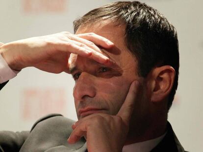 El candidato socialista a la presidencia francesa Benoit Hamon en un mitin en Gueret este jueves.