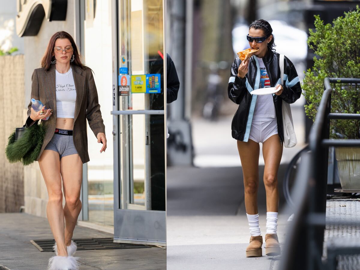 Julia Fox y Bella Hadid hacen del calzoncillo boxer un básico urbano.