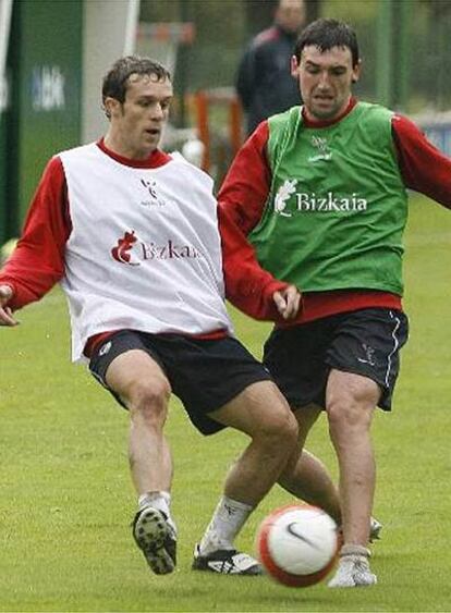 Koikili y Zubiaurre, en un entrenamiento del Athletic de Bilbao