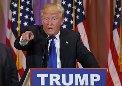 Trump tras su victoria en la mayoría de las primarias del supermartes.