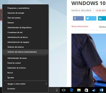 Windows 10 simbolo de sistema