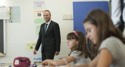 Alberto Fabra, en la inauguraci&oacute;n del curso en el colegio Benadresa de Castell&oacute;n.
 