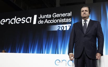 Borja Prado, presidente de Endesa, en la junta general de la compañía.