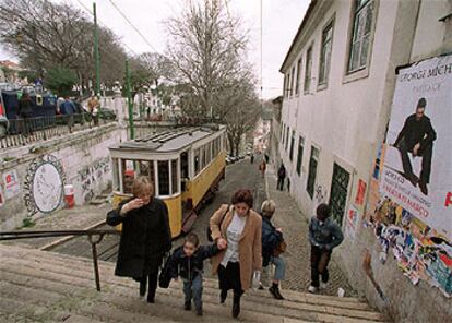 Uno de los funiculares de Lisboa.