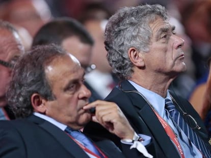 Villar (right) and Platini at a meeting in July.