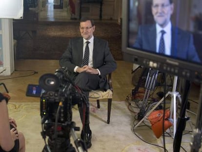 Mariano Rajoy, durante la entrevista con Sara Eisen.