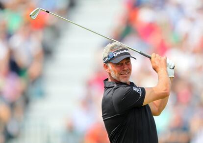 El norirlandés Darren Clarke, vencedor en 2011, durante la jornada.