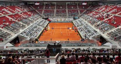 Vista aérea de la Caja Mágica, donde se disputa el torneo de Madrid.