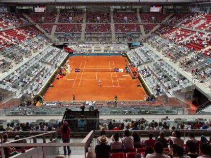 Vista aérea de la Caja Mágica, donde se disputa el torneo de Madrid.
