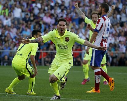 Messi celebra el 0-1.