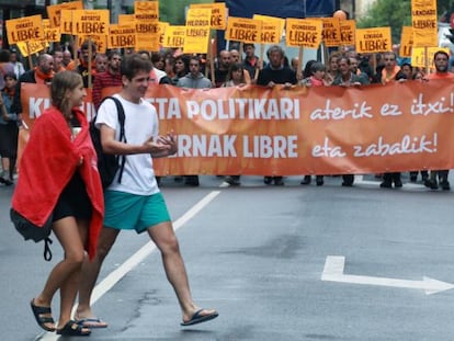 Manifestación contra la sentencia de las Herriko Tabernas