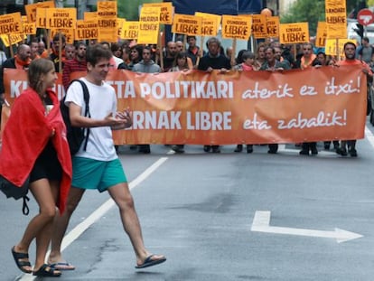 Manifestación contra la sentencia de las Herriko Tabernas