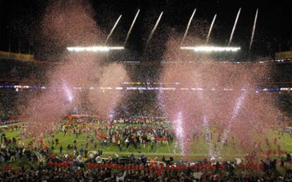 Uno de los momentos de la celebración tras el triunfo de los New Orleans Saints en la Super Bowls.