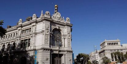 Fachada de la sede del Banco de España, en Madrid.