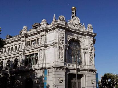 Fachada de la sede del Banco de España, en Madrid.