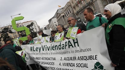 Representantes de la Plataforma de Afectados por la Hipoteca (PAH).