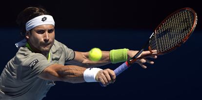 Ferrer, durante el partido contra Berdych en el Abierto de Australia.