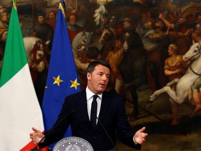 Matteo Renzi anuncia su dimisión como primer ministro de Italia.