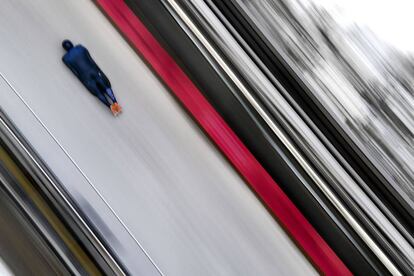 Dominic Edward Parsons de Reino Unido durante un entrenamiento de Skeleton, descenso en trineo, el 11 de febrero de 2018.