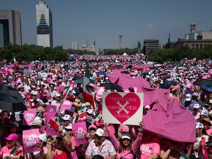 Una marcha de la Marea Rosa en Monterrey, el 19 de mayo.