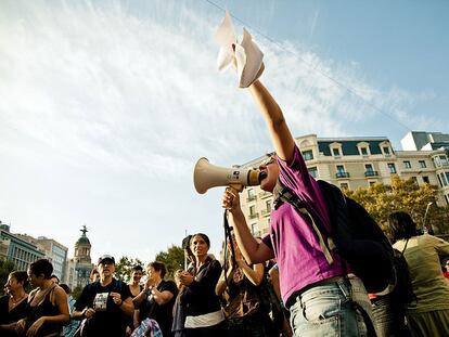 Manifestación en Barcelona el pasado 15 de octubre, día en que se celebraron cientos de protestas en el mundo.
