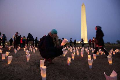 Concentração na capital dos Estados Unidos contra o veto migratório.