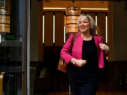 Michelle O'Neill, la candidata del Sinn Féin que venció en las elecciones de Irlanda del Norte celebradas el 5 de mayo, en una imagen del pasado viernes.